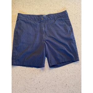 Ben Sherman Cotton Blend Stretch Shorts 38 Navy Blue Pattern Mod